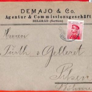 aa1614 - SERBIA - POSTAL HISTORY -  COVER to Czechoslovakia
