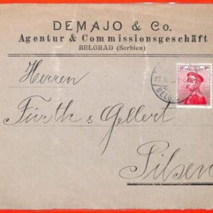aa1615 - SERBIA - POSTAL HISTORY -  COVER to Czechoslovakia