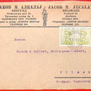 aa1621 - SERBIA - POSTAL HISTORY -  COVER to Czechoslovakia 1914