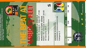C2417- Vecchio BIGLIETTO PARTITA CALCIO- 2013 SOUTH AFRICA VS ANGOLA