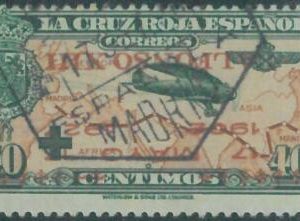 88673 - SPAIN  - STAMP:  EDIFIL  # 369  hi  USED  - INVERTED OVERPRINT Red Cross