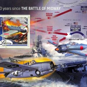 A9015 - LIBERIA - ERROR MISPERF Stamp Sheet  2022 Transport,The Battle of Midway