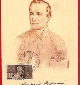 ai5797  - ITALY  - Postal History - FDC MAXIMUM CARD - Antonio Rosmini - 1955