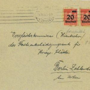 P0336 - GERMANY Reich - POSTAL HISTORY - Mi # 280 X 2 on FDC COVER - INFLATION