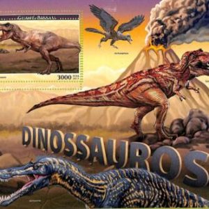 A7588 - GUINE BISSAU - ERROR MISPERF Stamp Sheet - 2017 - Dinosaurs
