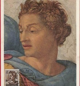ai5802  - ITALY  - Postal History - MAXIMUM CARD - ART - 1965 Michelangelo