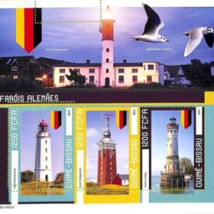 A7614 - GUINE BISSAU - ERROR MISPERF Stamp Sheet - 2021 - Architecture Lighthous