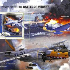 A9014 - LIBERIA - ERROR MISPERF Stamp Sheet  2022 Transport,The Battle of Midway