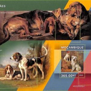 A9055 - Mozambique - ERROR MISPERF Stamp Sheet - 2022 - Animals, DOGS