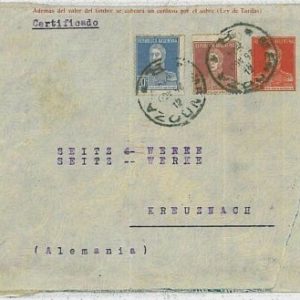 37342 - ARGENTINA  - POSTAL HISTORY - STATIONERY COVER: MENDOZA to GERMANY 1924