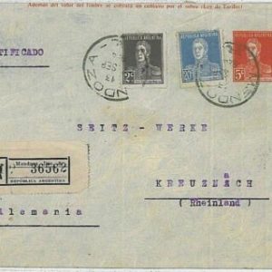 37341 - ARGENTINA  - POSTAL HISTORY - STATIONERY COVER: MENDOZA to GERMANY 1924