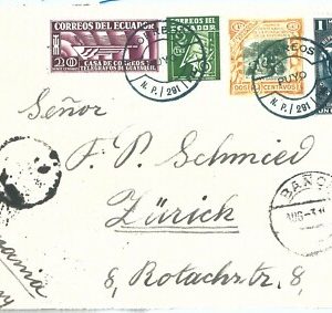 72265 - ECUADOR  - POSTAL HISTORY -  COVER with rare PUYO postmark 1935