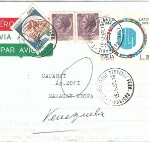 71856 - REPUBBLICA - AEROGRAMMA con bolli aggiunti a VENEZUELA - 1985