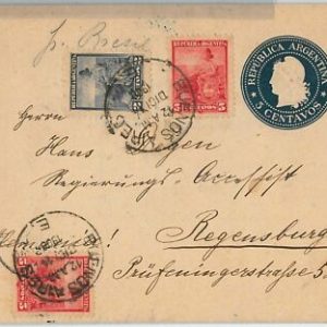 40405 - ARGENTINA - POSTAL HISTORY - Stationery to GERMANY via PAQUEBOT  1900