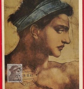 ai5812  - ITALY  - Postal History - MAXIMUM CARD - ART - 1965 Michelangelo
