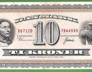 ah1466 - DENMARK - Collectable PAPERMONEY - 10 Krowns - Very Fine +