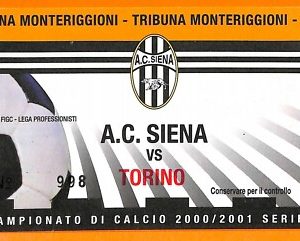 C2049 - Vecchio BIGLIETTO PARTITA CALCIO - 2000-2001  A.C.SIENA VS TORINO