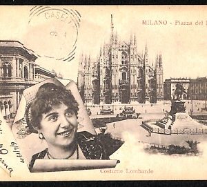 ab1476 - CARTOLINA D'EPOCA - MILANO Città : Piazza del Duomo
