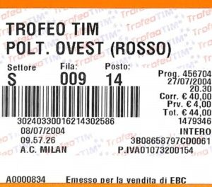 C2071- Vecchio BIGLIETTO PARTITA CALCIO - 2004