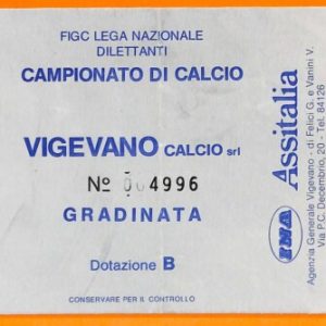 C2221- Vecchio BIGLIETTO PARTITA CALCIO - ANNI 80  VIGEVANO
