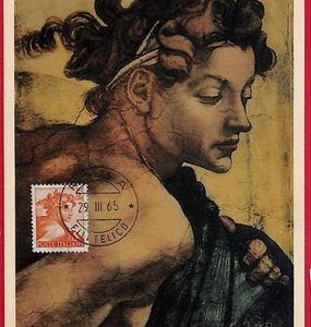 ai5816  - ITALY  - Postal History - MAXIMUM CARD - ART - 1965  Michelangelo