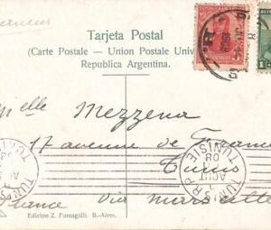 ac1468 - ARGENTINA -  POSTAL HISTORY - Postcard to TUNISIA 1908