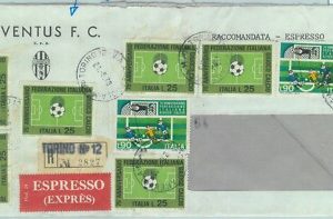 84820 - REPUBBLICA - bella affrancatura su BUSTA UFFICIALE  JUVENTUS calcio 1973
