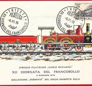 ai5819  - ITALY  - Postal History - MAXIMUM CARD - TRAIN - 1970
