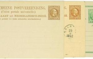 93576  - DUTCH INDIES - POSTAL HISTORY -  STATIONERY CARDS  Gau #  5 + 6 + 7