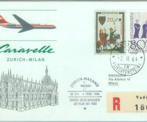 83197 - LIECHTENSTEIN - Postal History - FIRST FLIGHT: Zurich  Milano  # 533 GH