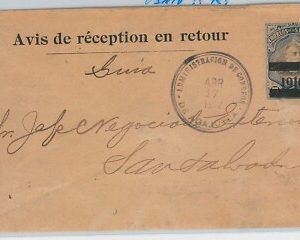51069  EL SALVADOR -  POSTAL HISTORY - STATIONERY: AVIS de RECEPTION EN RETOUR