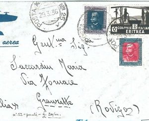 72010 - AOI ERITREA - Storia Postale: BUSTA Posta Aerea  POSTA MILITARE 25  1936