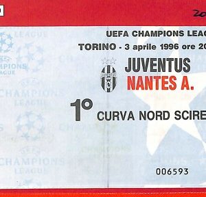 C1069 - Vecchio  BIGLIETTO PARTITA CALCIO - 1995/96 - JUVENTUS  vs NANTES