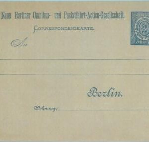 89261 - GERMANY - Postal History - Private Mail STATIONERY Cover: Berlin 1886