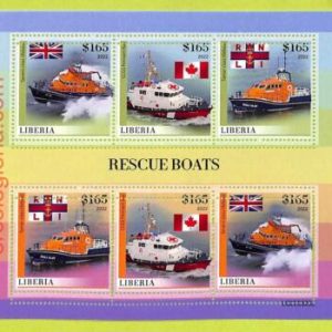 B0496 - LIBERIA - ERROR MISPERF Stamp Sheet - 2022 - Rescue Boats, Transport