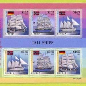 B0494 - LIBERIA - ERROR MISPERF Stamp Sheet - 2022 - Tall Ships, Transport