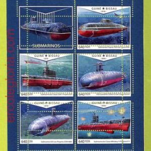 B0416 - GUINE-BISSAU - ERROR MISPERF Stamp Sheet - 2018, Submarine,Transport