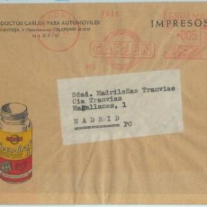 67636 - SPAIN - Postal History - RED MECHANIC Postmark - AUTOMOBILES Car 1953