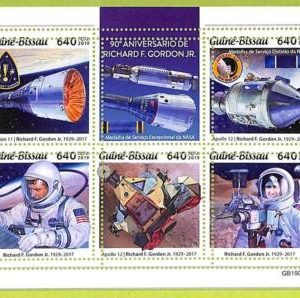 B0431 - GUINE-BISSAU - ERROR MISPERF Stamp Sheet - 2019 -  Space, Richard GORDON