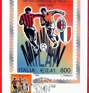 ai5840 - ITALY  - Postal History - MAXIMUM CARD - Football - 1999  MILAN