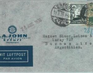 85197 - GERMANY - POSTAL HISTORY - AIRMAIL  COVER to ARGENTINA 1936  Zeppelin