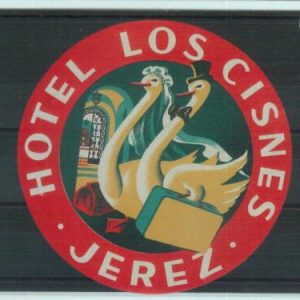 87068 - SPAIN - Vintage hotel LABEL - Hotel Los Cisnes - JEREZ