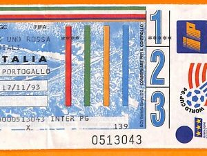 C2263- Vecchio BIGLIETTO PARTITA CALCIO- 1993-94  ITALIA VS PORTOGALLO