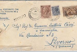 55472 - REPUBBLICA - STORIA POSTALE : SIRACUSANA + LAVORO  su  BUSTA  1958