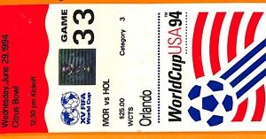 C2270- Vecchio BIGLIETTO PARTITA CALCIO- 1994 MOROCCO VS  HOLLAND