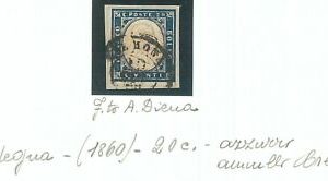 74353 - ANTICHI STATI: SARDEGNA - Sass 15Ca Azzurro su FRAMMENTO   -  DIENA