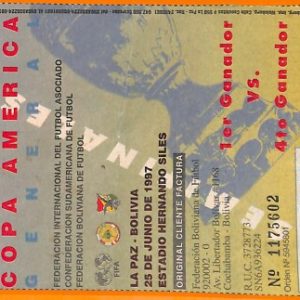 C2277- Vecchio BIGLIETTO PARTITA CALCIO- 1997 BOLIVIA VS MEXICO