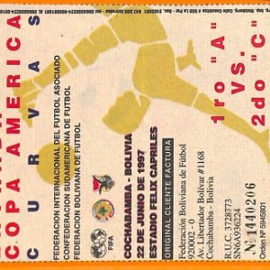 C2278- Vecchio BIGLIETTO PARTITA CALCIO- 1997 MEXICO VS ECVADOR