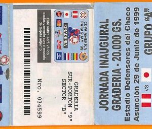 C2294- Vecchio BIGLIETTO PARTITA CALCIO- 1999 PERU VS JAPON