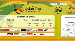 C2393- Vecchio BIGLIETTO PARTITA CALCIO- 2011 BAHRAIN VS INDIA